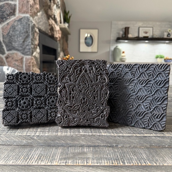 Antique Other - Antique Hand Carved Wooden Printing Blocks
